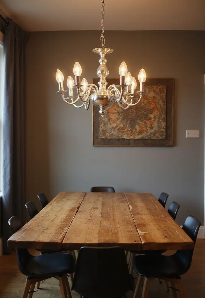 28 Silver and Wood Living Room Decor Ideas for Elegant Contrast 8 28 Silver and Wood Living Room Decor Ideas for Elegant Contrast - 2. Silver Light Fixtures Over Wooden Tables