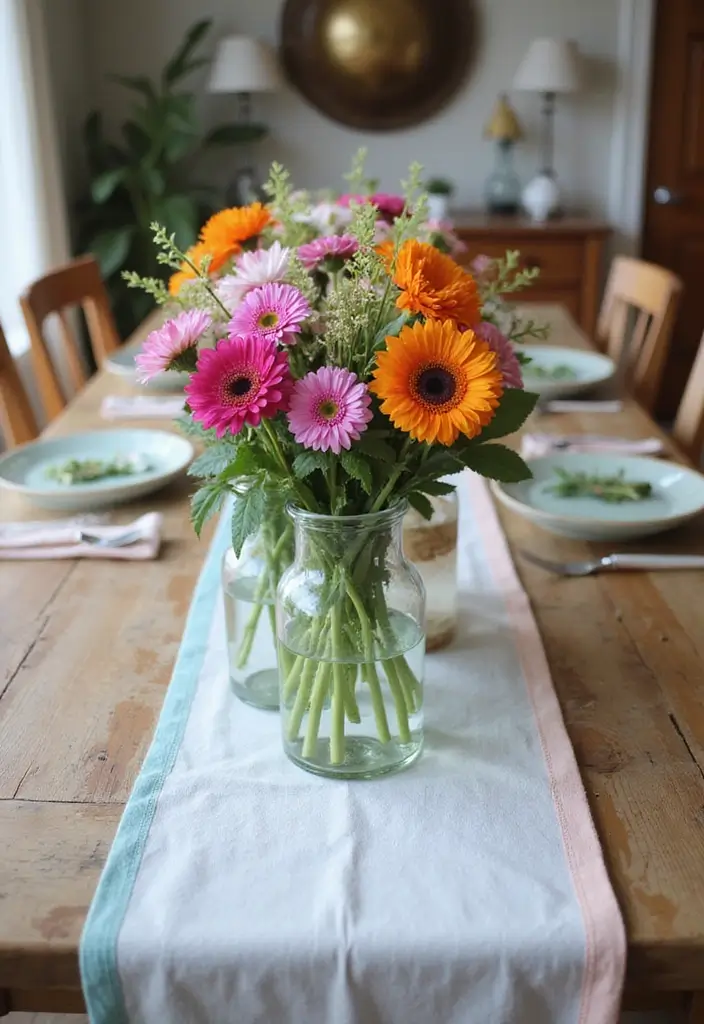 28 Wood Dining Room Table Decor Ideas for Every Season 1 28 Wood Dining Room Table Decor Ideas for Every Season - 1. Fresh Spring Blooms