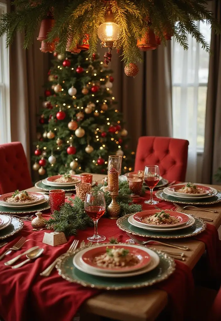 28 Wood Dining Room Table Decor Ideas for Every Season 30 28 Wood Dining Room Table Decor Ideas for Every Season - 10. Festive Holiday Cheer