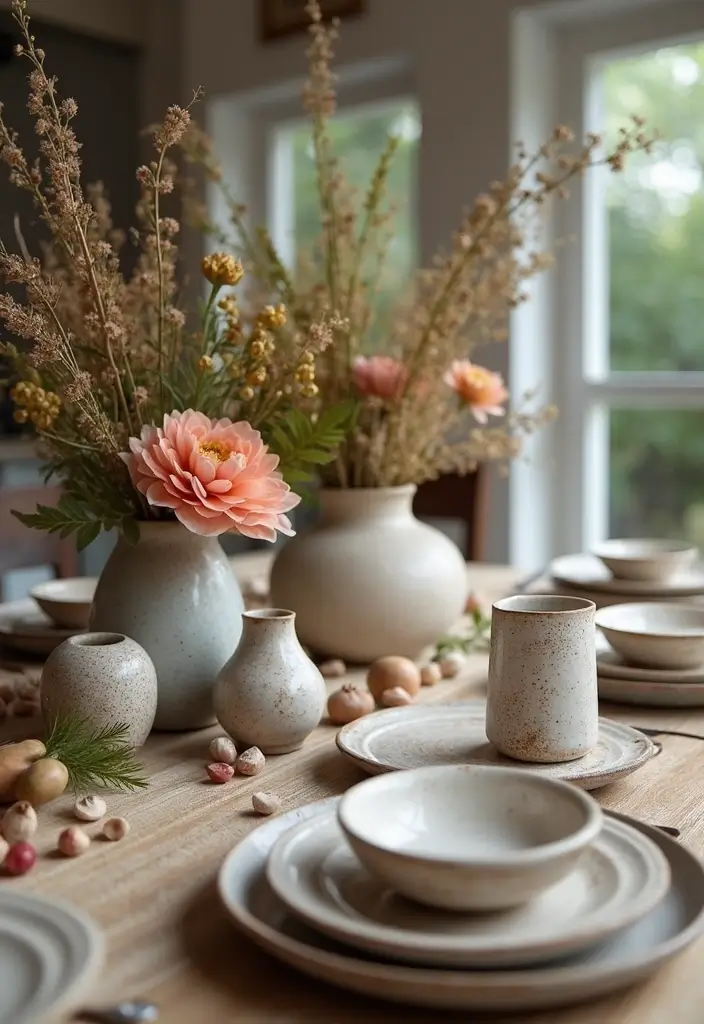 28 Wood Dining Room Table Decor Ideas for Every Season 76 28 Wood Dining Room Table Decor Ideas for Every Season - 22. Artistic Flair