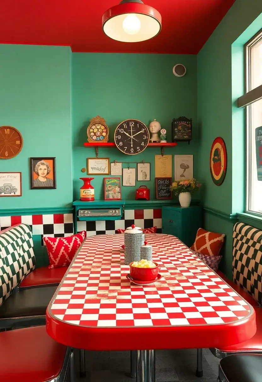 28 Wood Dining Room Table Decor Ideas for Every Season 85 28 Wood Dining Room Table Decor Ideas for Every Season - 25. Retro Diner Style