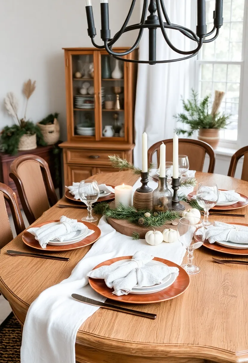 28 Wood Dining Room Table Decor Ideas for Every Season 99 28 Wood Dining Room Table Decor Ideas for Every Season - 27. Textured Winter Layers