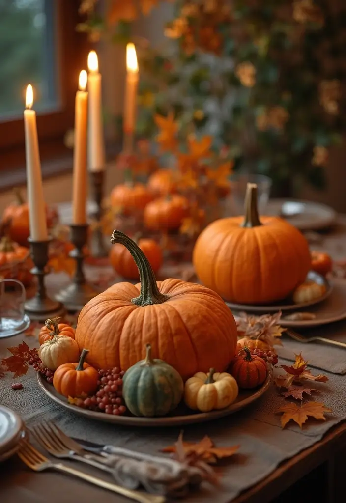 28 Wood Dining Room Table Decor Ideas for Every Season 4 28 Wood Dining Room Table Decor Ideas for Every Season - 4. Autumn Harvest Table