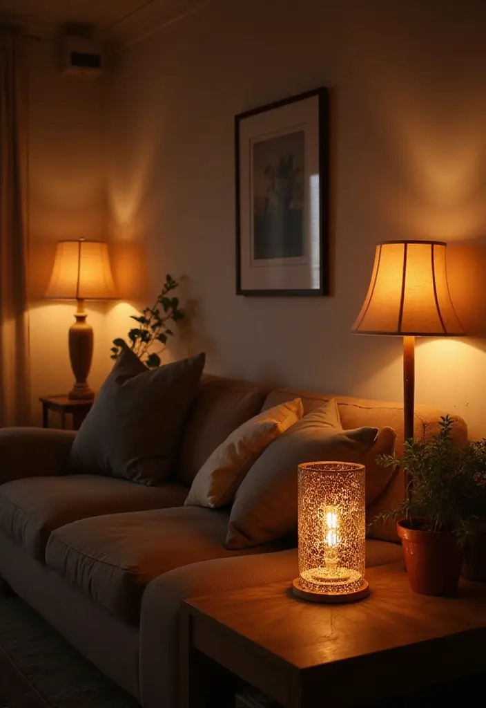 30 Beige and Wood Living Room Decor Ideas for a Soft Natural Style 32 30 Beige and Wood Living Room Decor Ideas for a Soft Natural Style - 14. Warm Lighting Fixtures