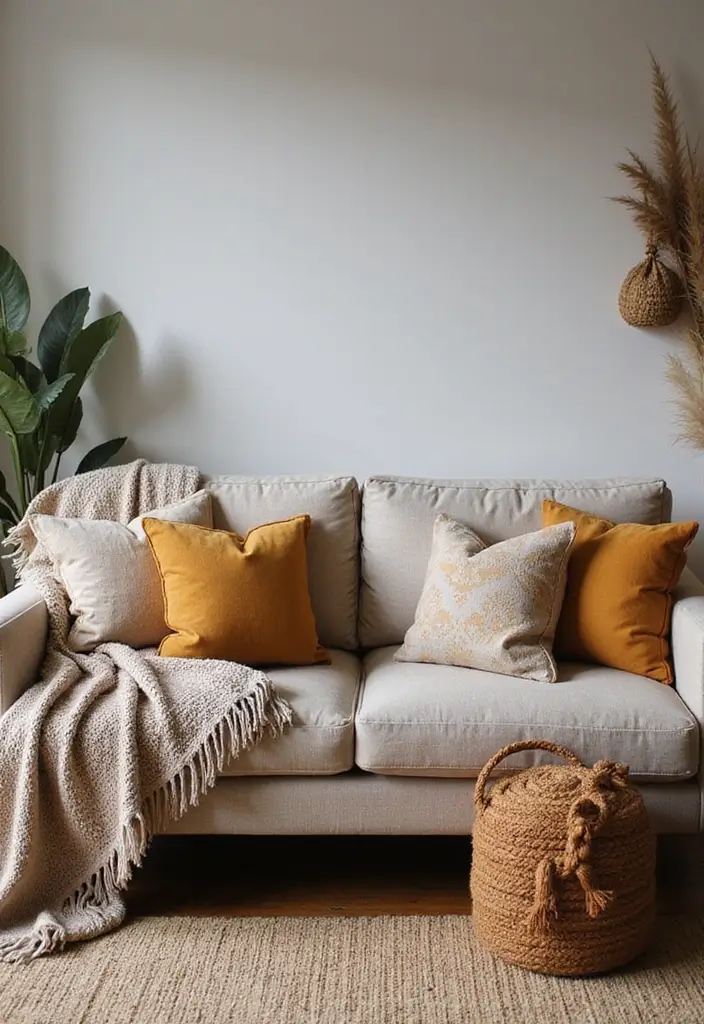30 Beige and Wood Living Room Decor Ideas for a Soft Natural Style 47 30 Beige and Wood Living Room Decor Ideas for a Soft Natural Style - 19. Warm Throw Blankets