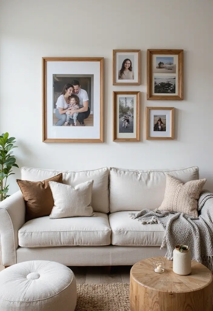 30 Beige and Wood Living Room Decor Ideas for a Soft Natural Style 61 30 Beige and Wood Living Room Decor Ideas for a Soft Natural Style - 27. Stylish Wood Frames