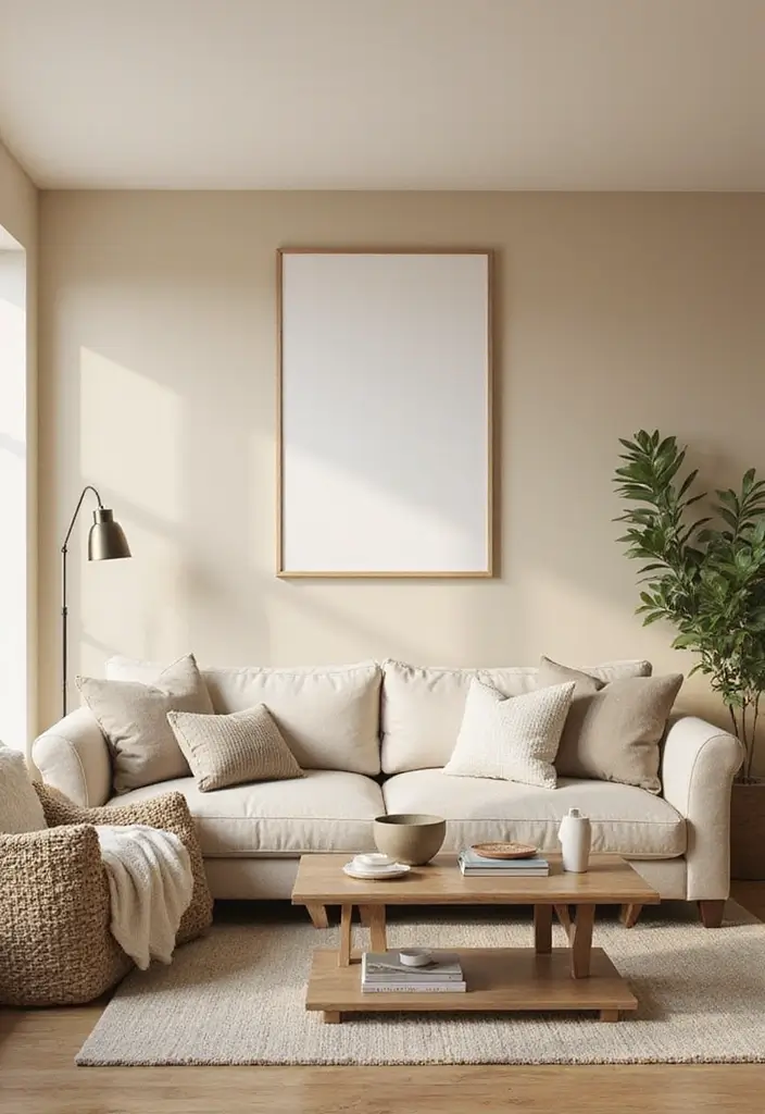 30 Beige and Wood Living Room Decor Ideas for a Soft Natural Style 62 30 Beige and Wood Living Room Decor Ideas for a Soft Natural Style - 28. Beige Wall Paint