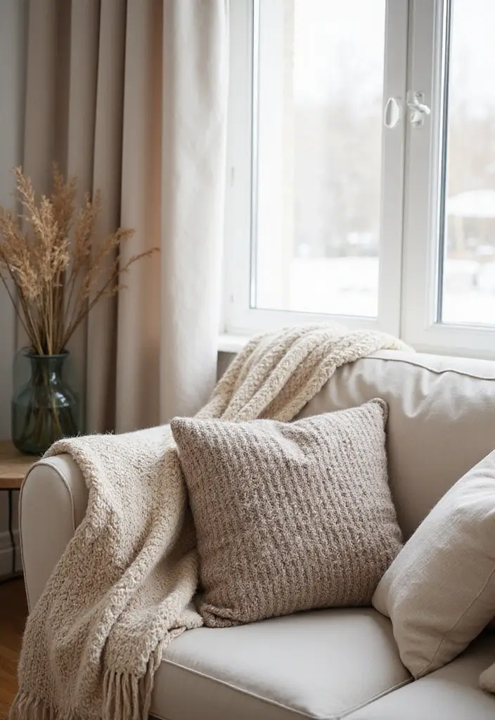 30 Beige and Wood Living Room Decor Ideas for a Soft Natural Style 3 30 Beige and Wood Living Room Decor Ideas for a Soft Natural Style - 3. Neutral Textiles