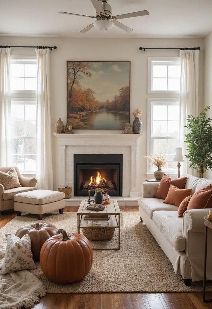 30 Beige and Wood Living Room Decor Ideas for a Soft Natural Style 64 30 Beige and Wood Living Room Decor Ideas for a Soft Natural Style - 30. Seasonal Decor Changes