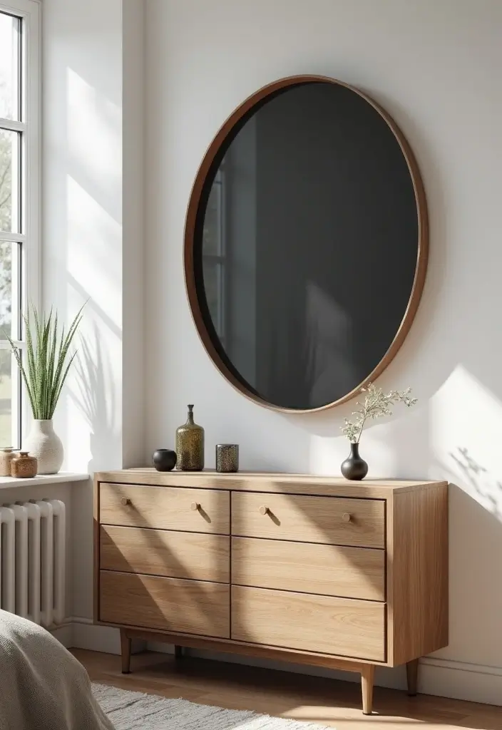 30 Black and Wood Bedroom Decor Ideas for a Modern Contrast 46 30 Black and Wood Bedroom Decor Ideas for a Modern Contrast - 12. Black Mirrors with Wood Frames