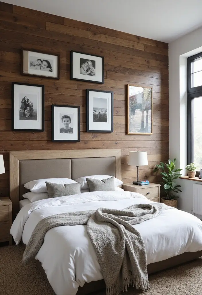 30 Black and Wood Bedroom Decor Ideas for a Modern Contrast 58 30 Black and Wood Bedroom Decor Ideas for a Modern Contrast - 18. Black Frames for a Wood Accent Wall