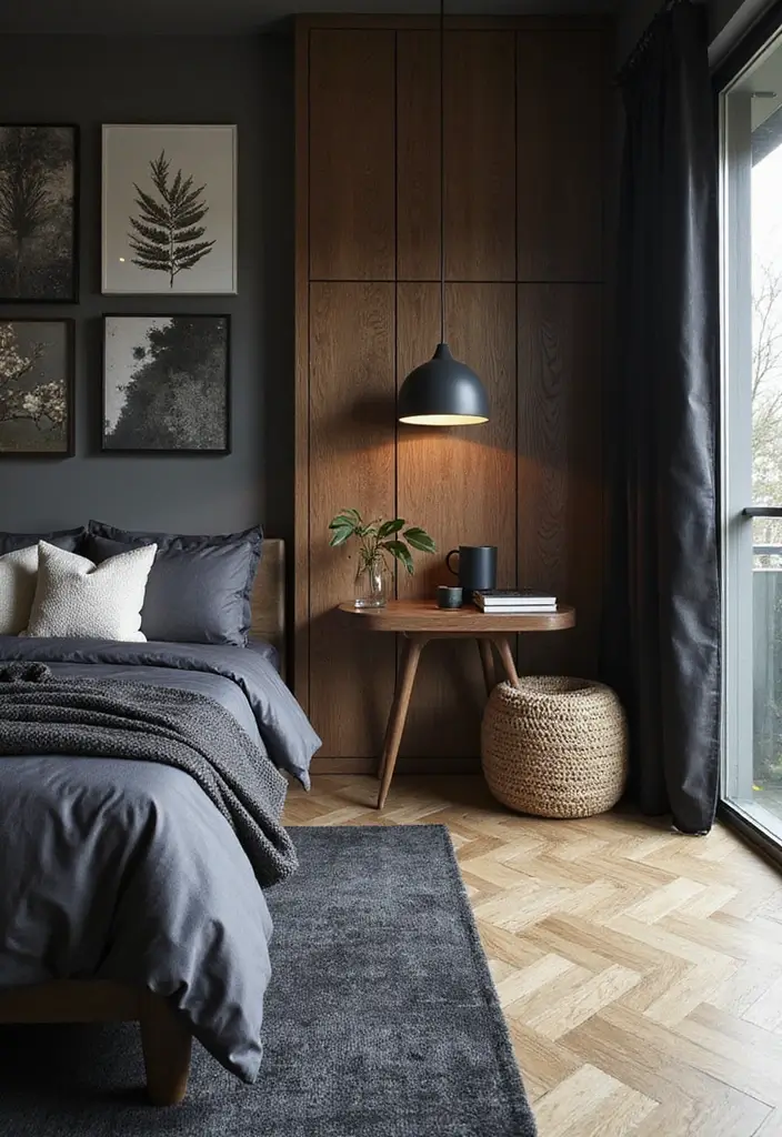 30 Black and Wood Bedroom Decor Ideas for a Modern Contrast 74 30 Black and Wood Bedroom Decor Ideas for a Modern Contrast - 24. Black and Wood Elemental Decor Items