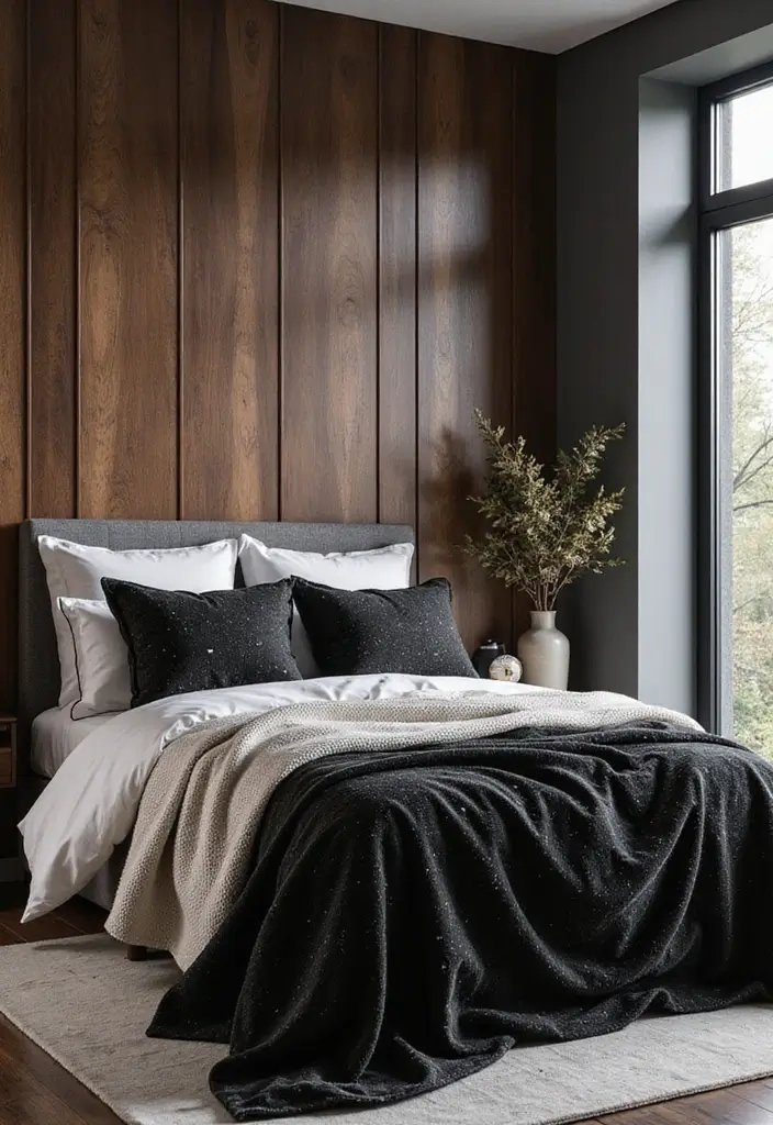 30 Black and Wood Bedroom Decor Ideas for a Modern Contrast 90 30 Black and Wood Bedroom Decor Ideas for a Modern Contrast - 28. Black and Wood Bedding Sets