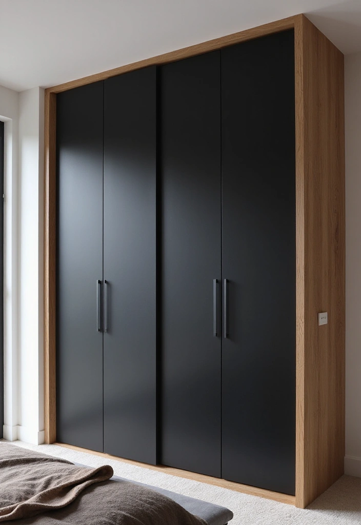 30 Black and Wood Bedroom Decor Ideas for a Modern Contrast 7 30 Black and Wood Bedroom Decor Ideas for a Modern Contrast - 5. Black and Wood Wardrobe Design