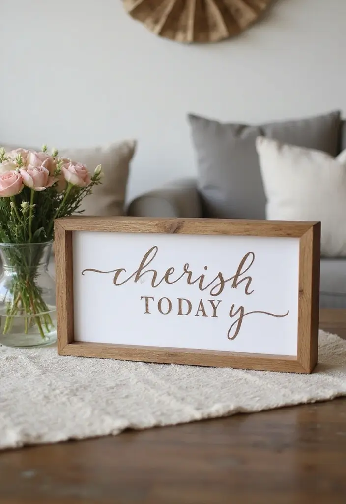 30 DIY Family Wood Sign Ideas for Personalized Wall Decor 53 30 DIY Family Wood Sign Ideas for Personalized Wall Decor - 17. Cherish Today Sign