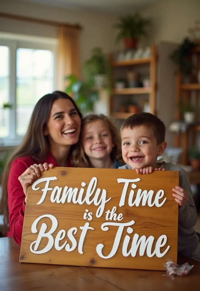 30 DIY Family Wood Sign Ideas for Personalized Wall Decor 92 30 DIY Family Wood Sign Ideas for Personalized Wall Decor - 28. Family Time is the Best Time Sign