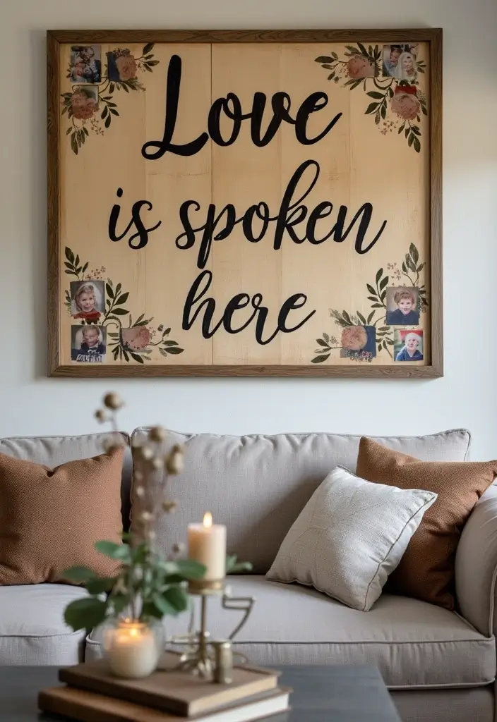30 DIY Family Wood Sign Ideas for Personalized Wall Decor 19 30 DIY Family Wood Sign Ideas for Personalized Wall Decor - 7. Love is Spoken Here Sign