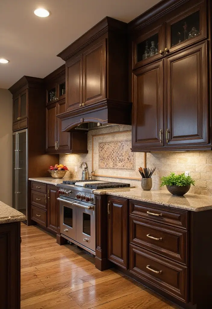 30 Dark Wood Kitchen Cabinet Decor Ideas for a Sophisticated Home - 21. Custom Cabinetry