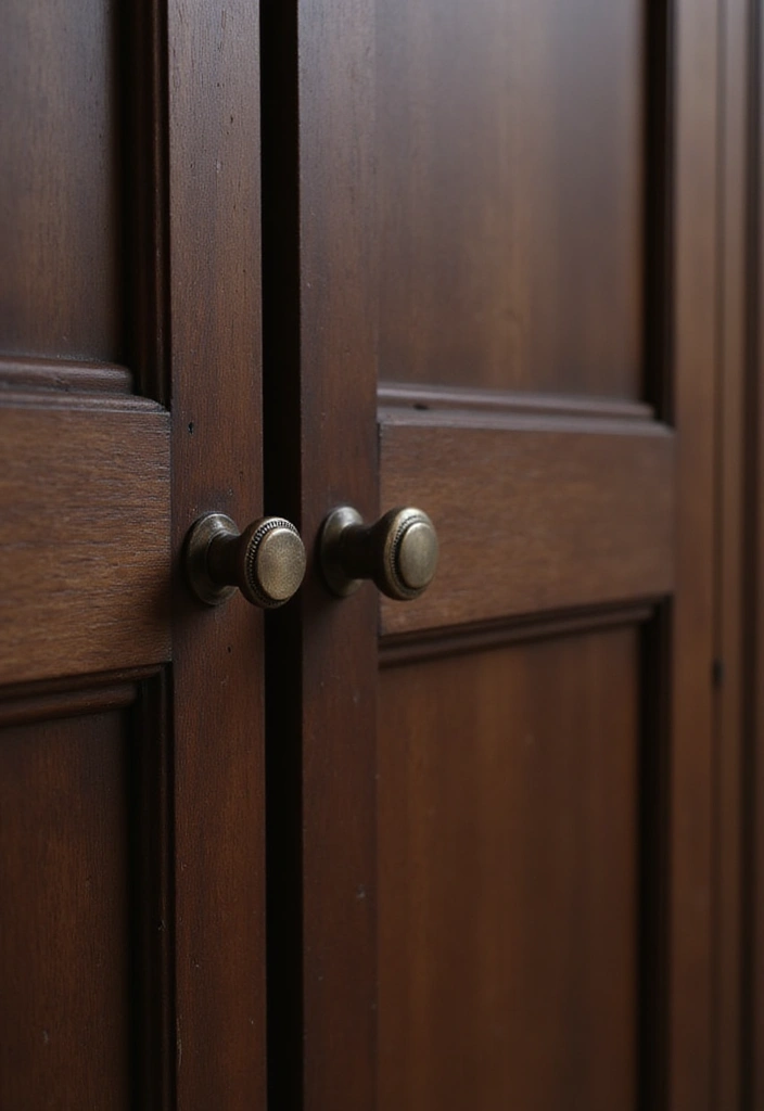 30 Dark Wood Kitchen Cabinet Decor Ideas for a Sophisticated Home - 3. Chic Hardware Choices