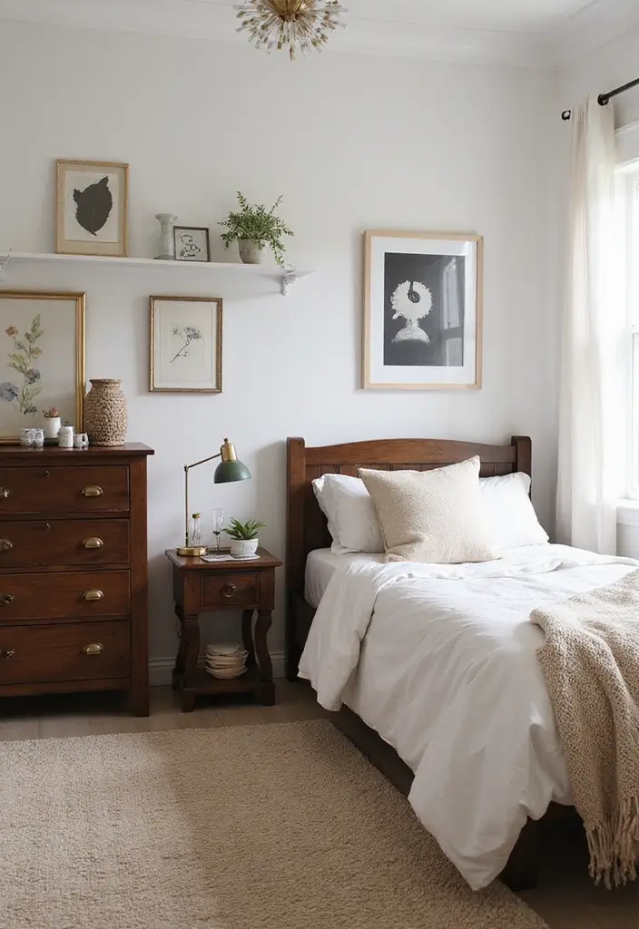 30+ Minimalist Bedroom Decor Ideas with Dark Wood Furniture 63 30+ Minimalist Bedroom Decor Ideas with Dark Wood Furniture - 17. Minimalist Quirky Decor