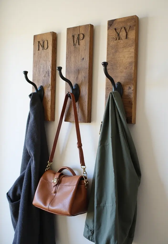 30 Scrap Wood DIY Projects for Cozy Home Decorations 66 30 Scrap Wood DIY Projects for Cozy Home Decorations - 16. Wooden Wall Hooks