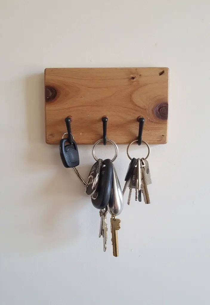 30 Scrap Wood DIY Projects for Cozy Home Decorations 73 30 Scrap Wood DIY Projects for Cozy Home Decorations - 17. Wooden Key Holder