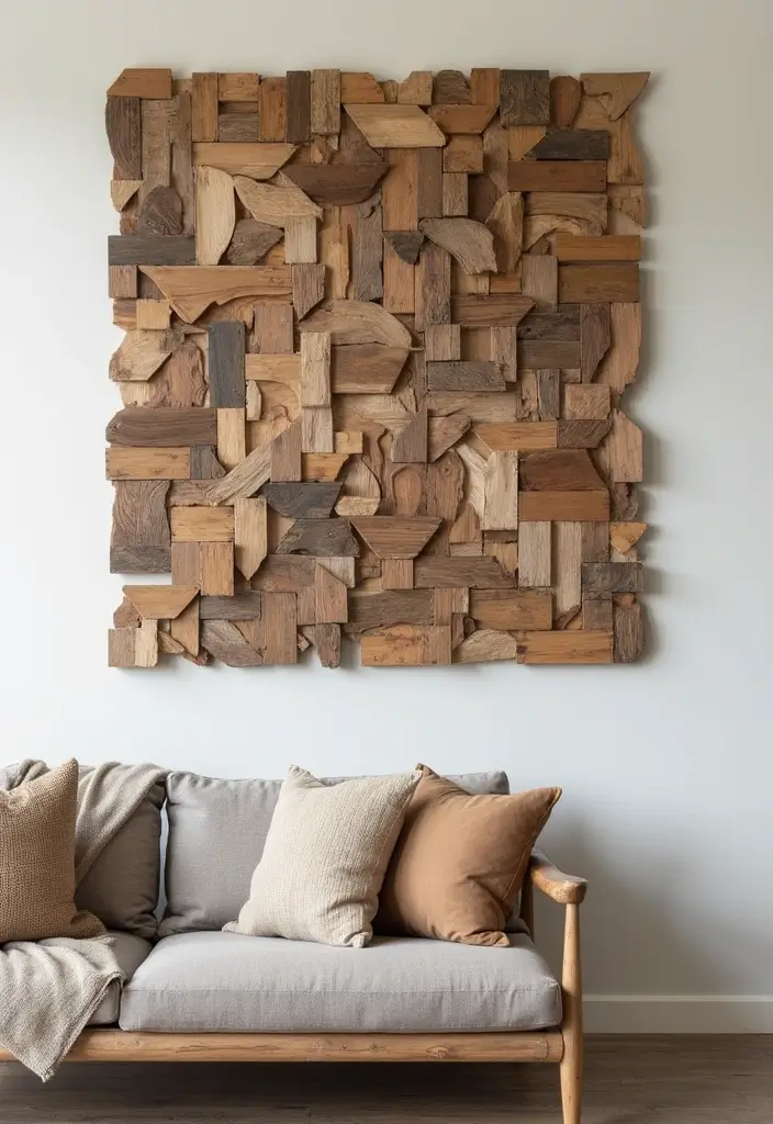 30 Scrap Wood DIY Projects for Cozy Home Decorations 8 30 Scrap Wood DIY Projects for Cozy Home Decorations - 2. Scrap Wood Wall Art