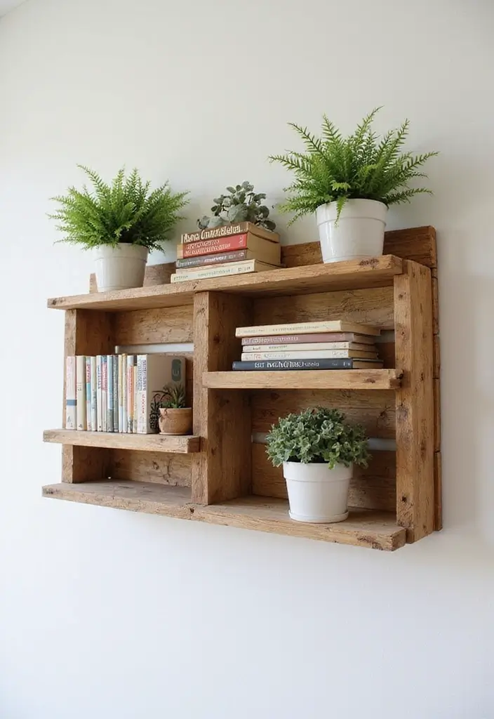 30 Scrap Wood DIY Projects for Cozy Home Decorations 15 30 Scrap Wood DIY Projects for Cozy Home Decorations - 3. Wooden Shelves from Old Pallets