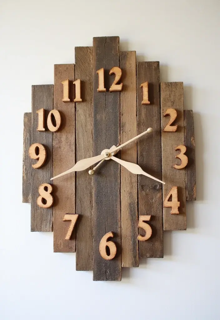 30 Scrap Wood DIY Projects for Cozy Home Decorations 25 30 Scrap Wood DIY Projects for Cozy Home Decorations - 5. Scrap Wood Wall Clock