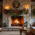 30 Stone Fireplace Decor Ideas with Wooden Mantles
