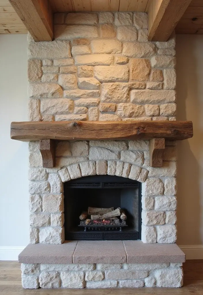 30 Stone Fireplace Decor Ideas with Wooden Mantles 69 30 Stone Fireplace Decor Ideas with Wooden Mantles - 21. Reclaimed Wood Accent Pieces