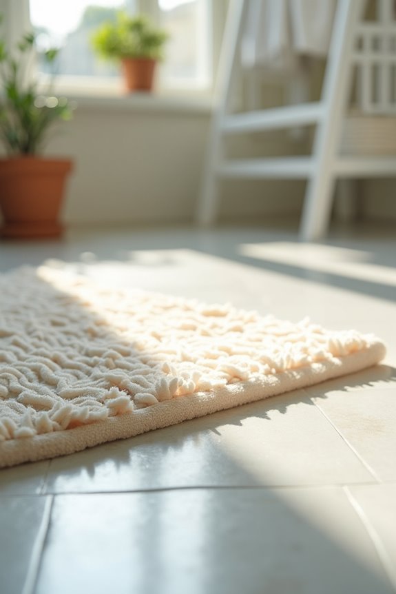air dry bathroom rug thoroughly outdoors