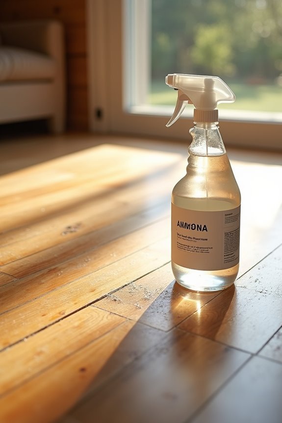 ammonia damages hardwood finishes deeply