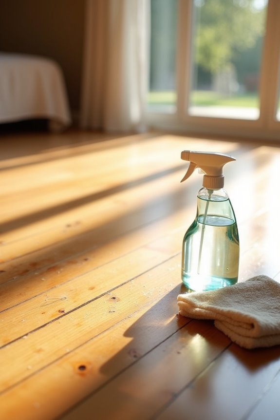 ammonia erodes hardwood finish gradually