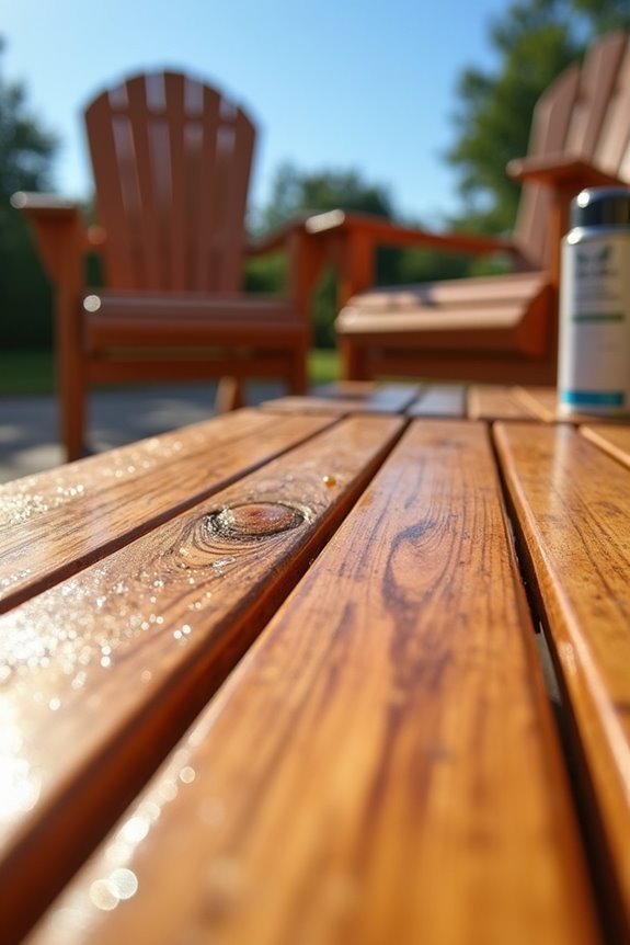annual resealing preserves outdoor wood furniture