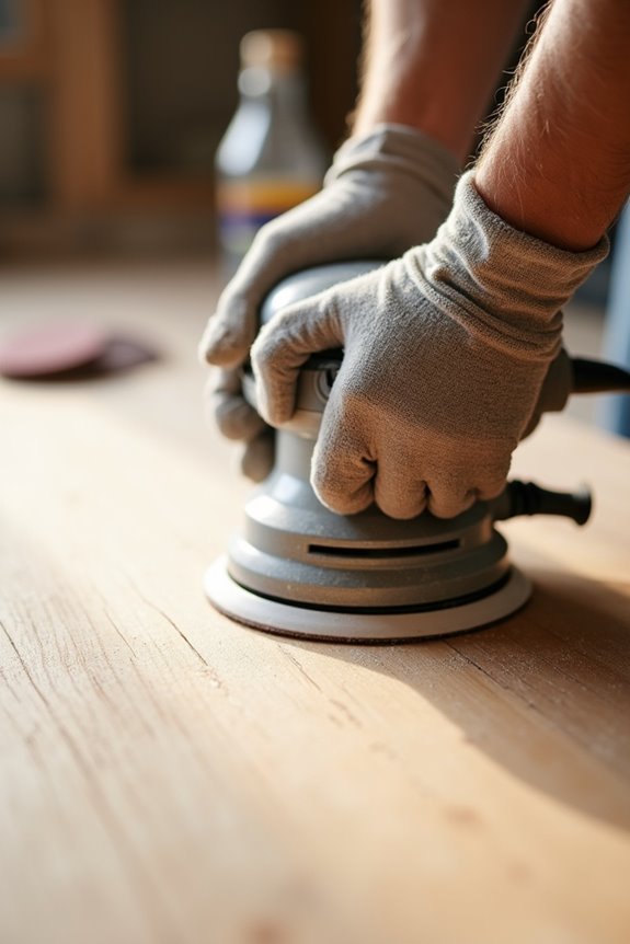 bare wood revealed after sanding