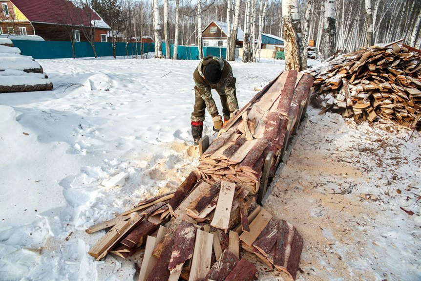 birch wood as fireplace fuel