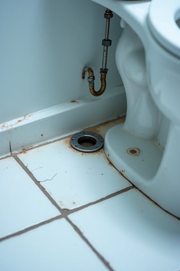 damaged or loose toilet flange
