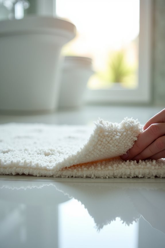 inspect mat backing before washing