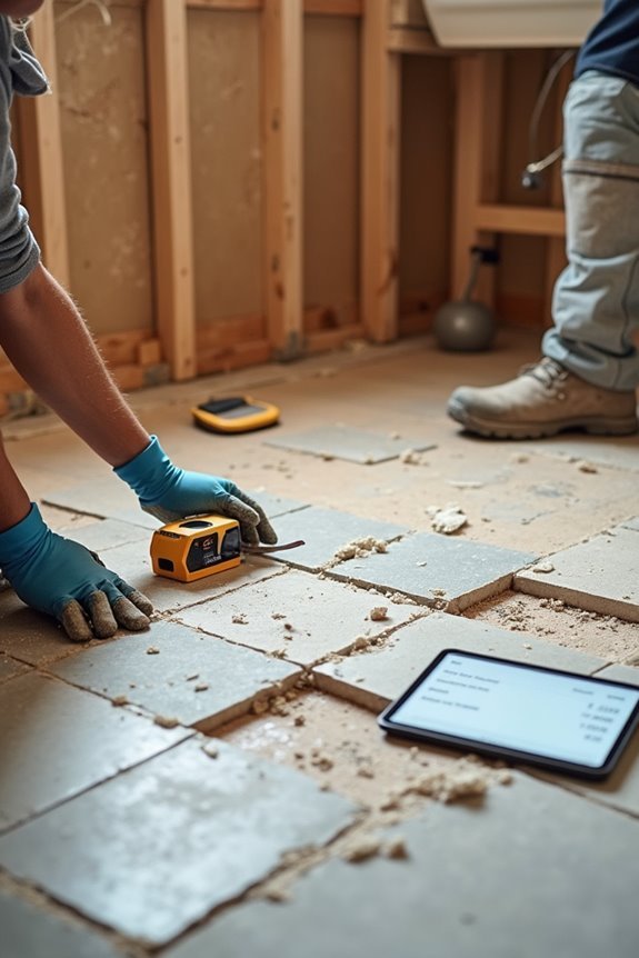 old tile removal and subfloor repair
