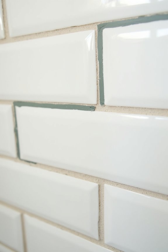 patch grout gaps mask edges tightly
