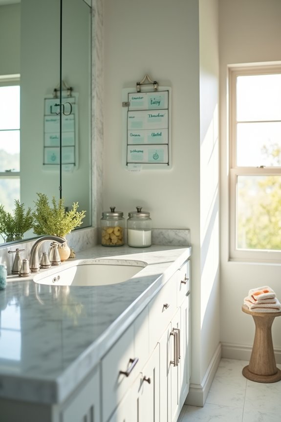 rotating weekly bathroom chores