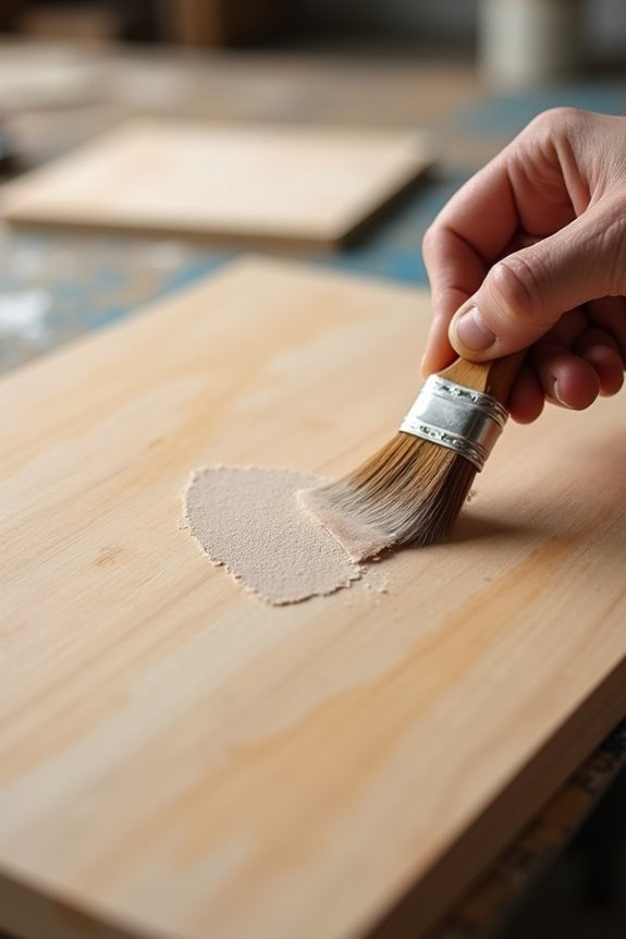 sealer coats sand between