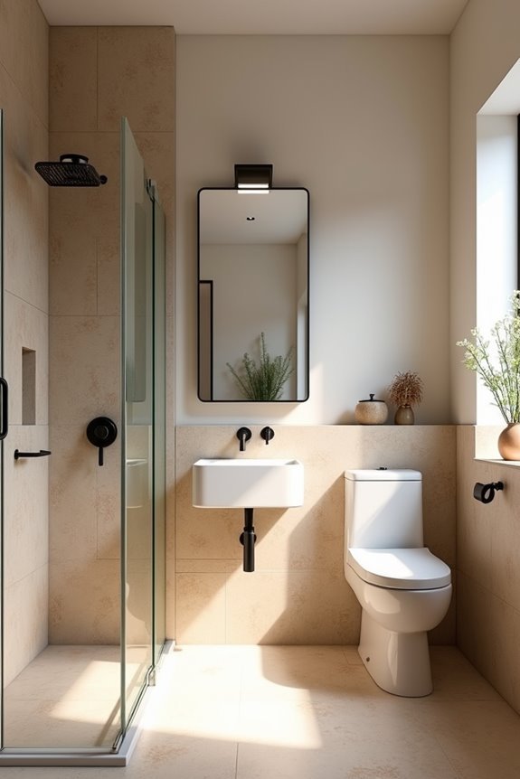 secondary bath comfortable vs minimal sizing