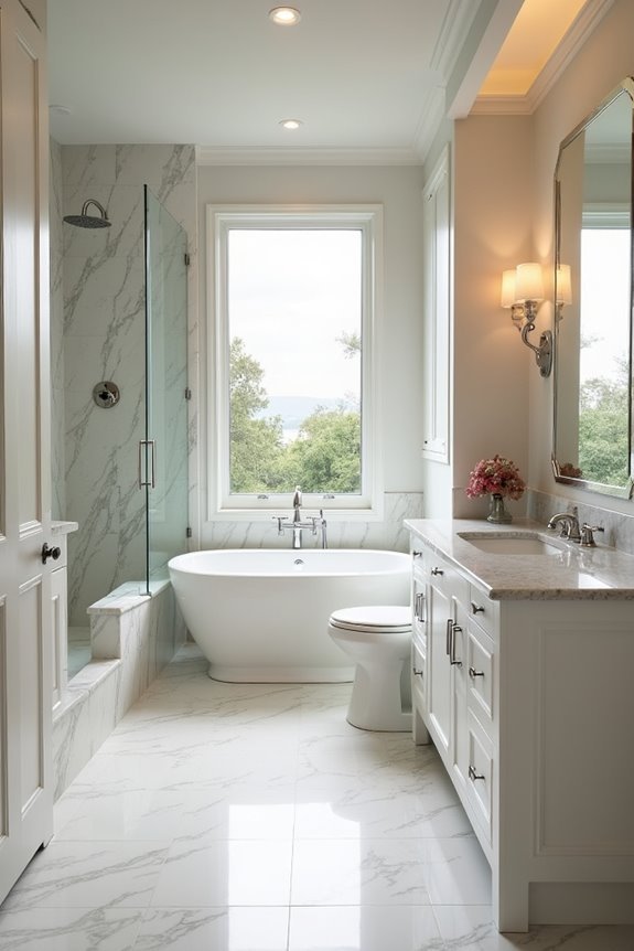 small average and large master bath layouts