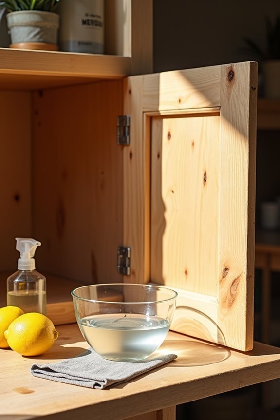 vinegar solution neutralizes wood odor